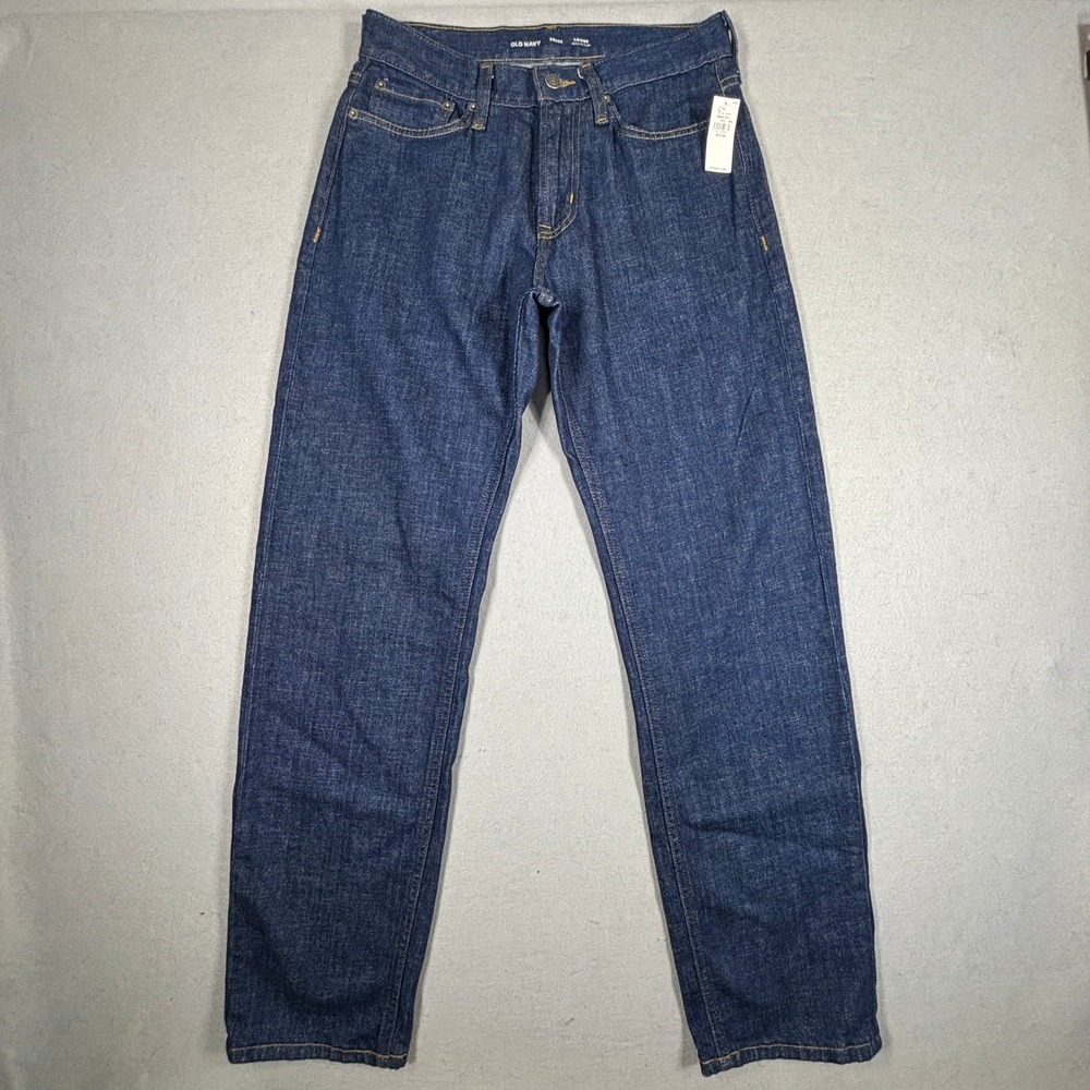 Old Navy Mens Jeans 29x32 Loose Built-In Flex Dark Wash Denim NWT